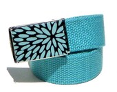 Obi Buckle - magic beans in aqua and chocolate (Buckle Only) Vegan Friendly Belts