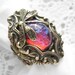 Dream Weaver Ring - Mexican Glass Fireopal in Antiqued Brass