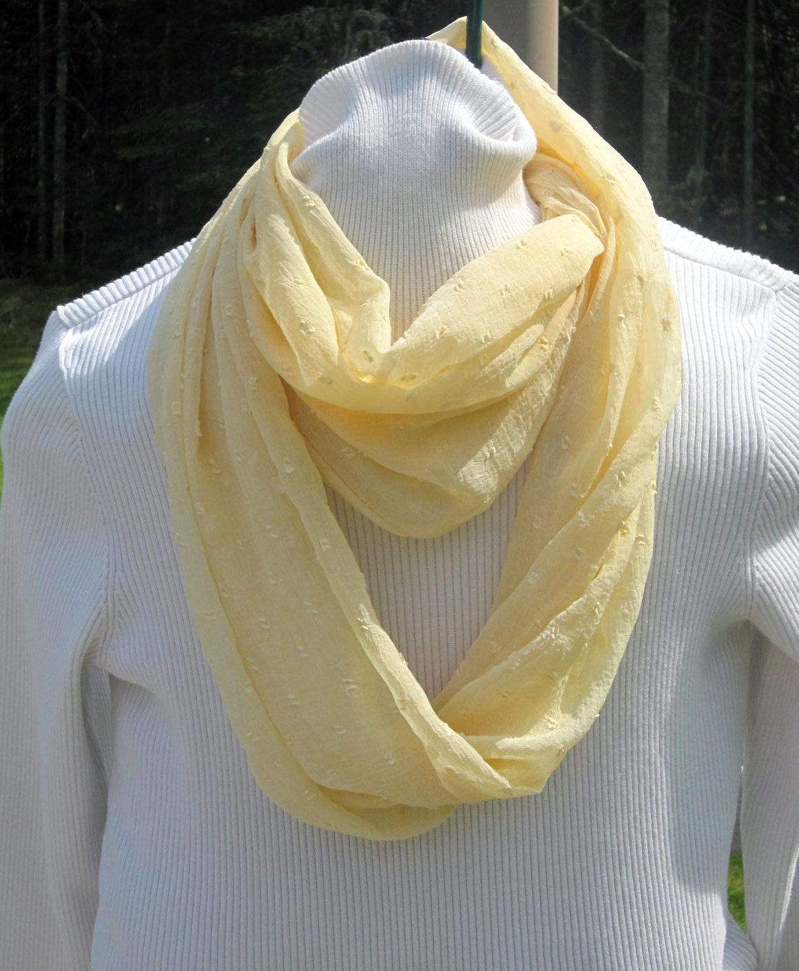 Buttery Yellow Womens  Infinity scarf, circle scarf, cowl scarf