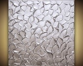 ORIGINAL Abstract Art- Silver Impasto Textured metallic modern Palette Knife painting MIX & MATCH by Susanna