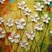 ORIGINAL Large Abstract Contemporary White Flowers Landscape Heavy Texured Modern Multicolored Painting  by Susanna Ready to Hang 48x24