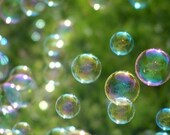 Wonder ACEO - 2.5 x 3.5 Art Photo - Bubbles on Green - IN STOCK