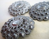 Vintage Metal Buttons - Faux Cut Steels - set of 3