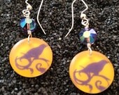 Purple Crow Earrings