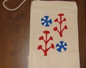 Red Trees with Blue Star Wheels Canvas Lunch Sack