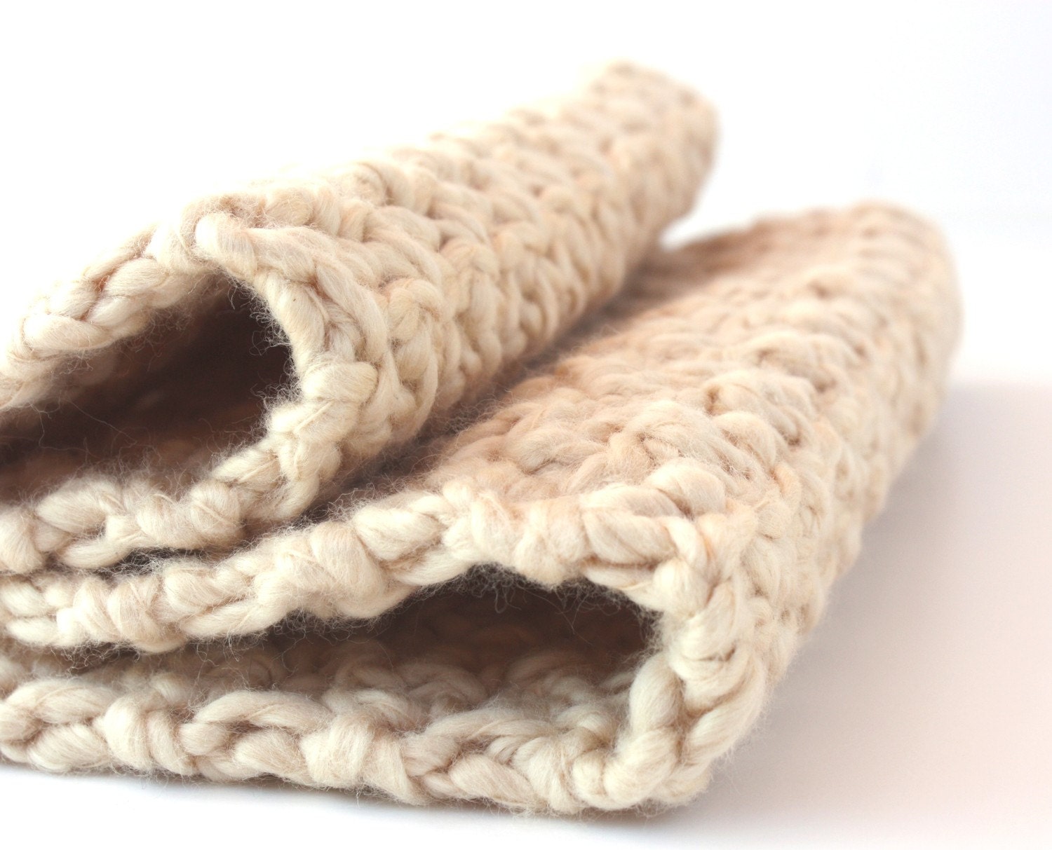 Crochet Cotton Washcloths Natural  Organic Cotton