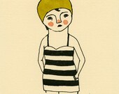 swimmer gocco screen print olive