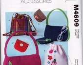Girl's/Teen's/Juniors Lined Bags, Purses, Backpacks, Coin Purse, Zippered Pouch Sewing Pattern McCall's M4609 Fashion Accessories