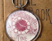 Time Steampunk Inspired Vintage Image Keychain