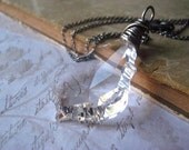 french crystal necklace wire wrapped oxidized sterling silver rolo chain womens jewelry