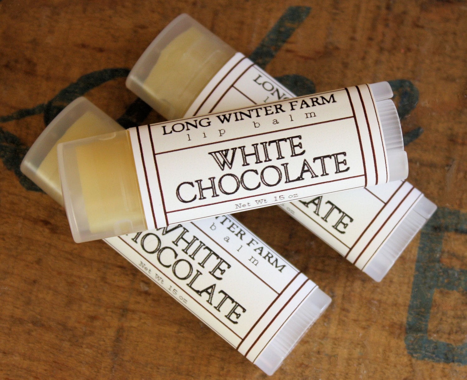 White Chocolate Lip Balm - One Tube Beeswax Shea Cocoa Butter Jojoba