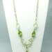 Swirls - Necklace (Green, White, Clear Glass)