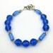 Royal Blue - Bracelet (Glass and Metal Beads with Silver Plated Clasp)