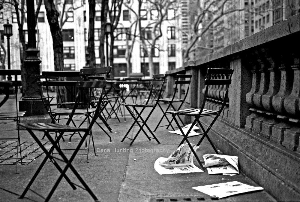 New York Photo -  Chairs II - 8x12 Black and White Photo