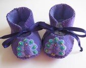 Oh So Pretty-  Purple and Lavender  Peacock Baby Girl Booties/Shoes/Slippers