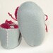 Grey and Fuchsia Baby Girl ECO Baby Booties for girls. Baby clothing. Baby shower gift