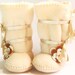 12-18-24 months old Cafe Latte Toddler Boots Ugg Style Fleece Toddler Booties with Faux Sheepskin Fur Toddler Girl Shoes