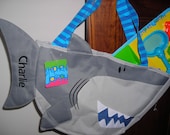 Personalized Stephen Joseph Beach Tote with Sand Toy Play Set Shark by Never Felt Better