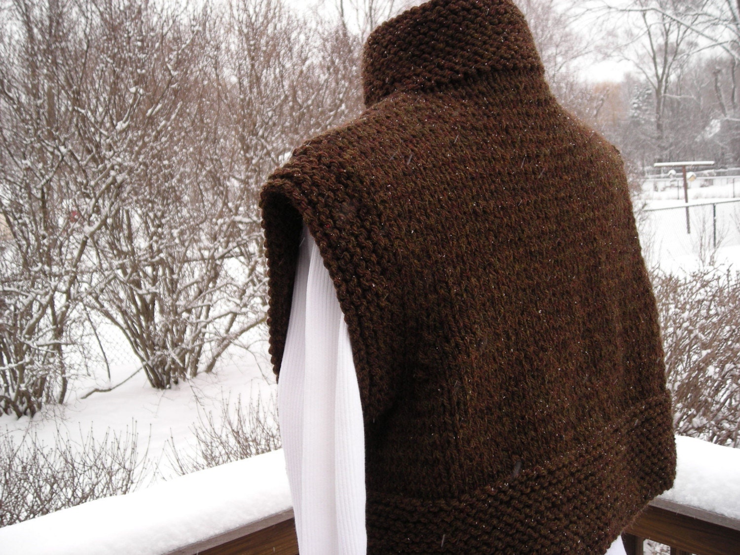 Cropped Vest in Chocolate Brown Tweed by Never Felt Better