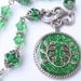 Leafy- Antiqued Silver and Glitter Necklace