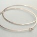 LARGE and skinny 1.5 inch sterling silver forged wire hoop earrings