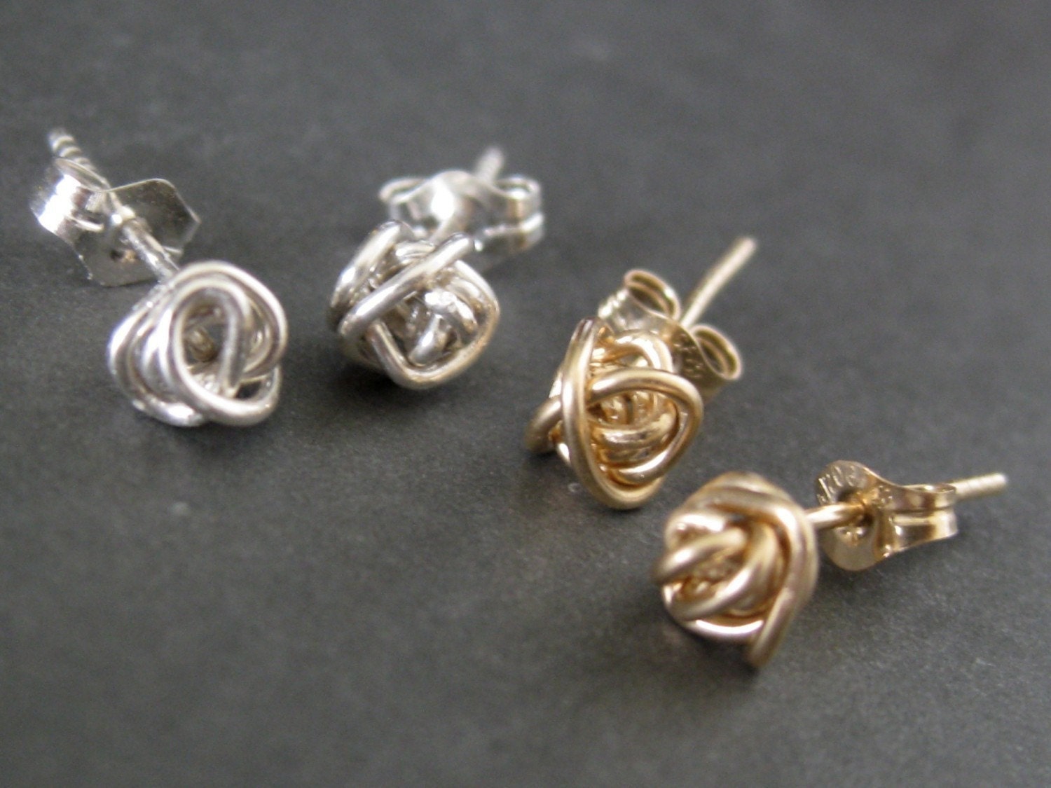 Tiny Teeny Tornado Posts 14K gold filled wire stud earrings