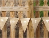 how sweet it is...Glittered Lowecase Burlap Banner with Ribbon Bows