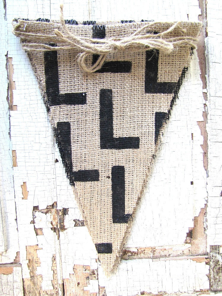 LOVE...Industrial Chic Burlap Banner