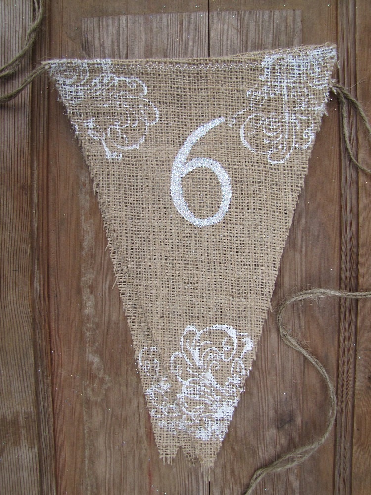 Save The Date Wedding Glittered Burlap Banner