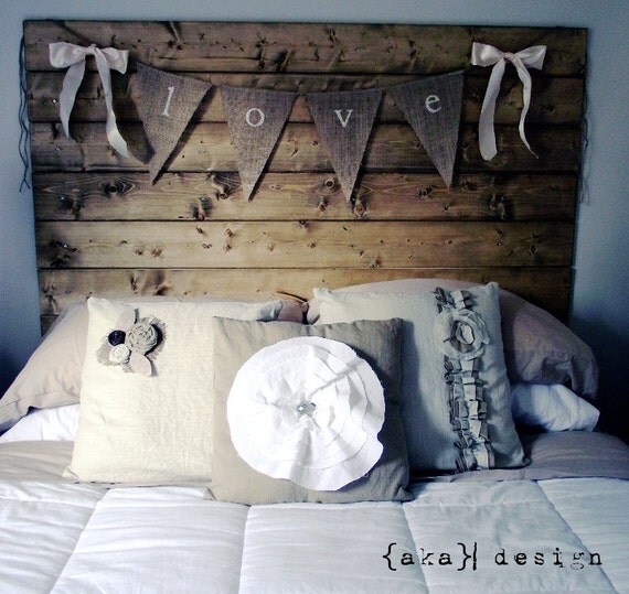 LOVE...Lowercase White Glittered Burlap Banner with Ribbon Bows
