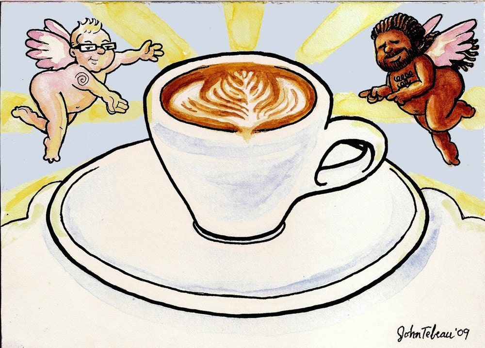 The Perfect Shot, an original painting celebrating the splendor that is espresso, caffeine, and coffee