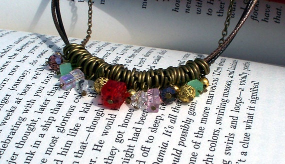 Bohemian Linksody - Antique Brass Bead Charm Necklace