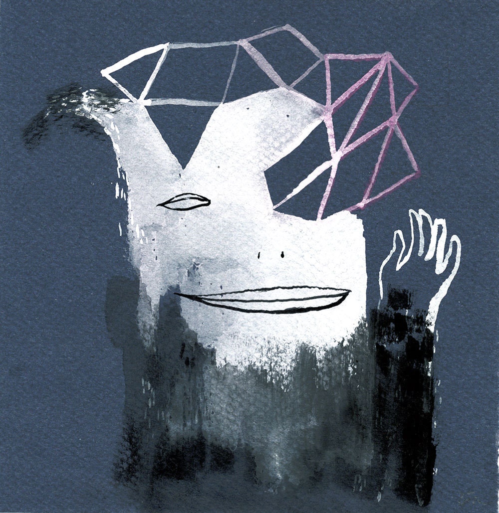 Thinking of construction / original gouache illustration