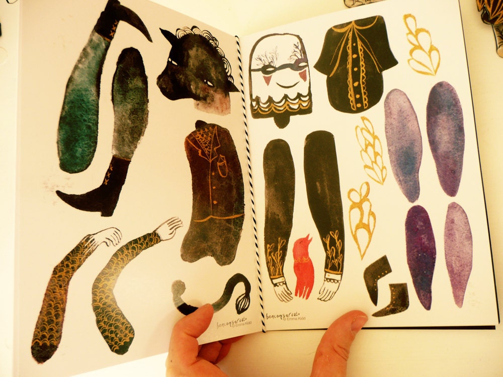 Hinged Beasts Zine / Eight Paper Doll Pack DIY Articulated Paper Dolls