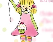 Birthday Invitation Print Your Own - The girl with the balloon