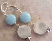 Handmade Earrings, Baby Blues Glass and Silver