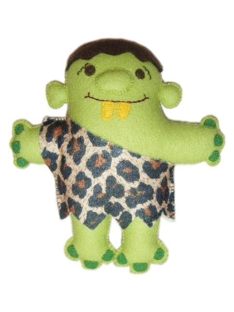 Green Felt Troll Monster Doll - Trevor