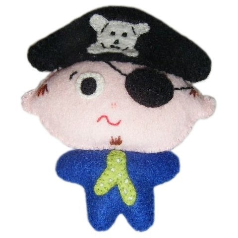 Hand Stitched Felt Pirate Doll - Roger