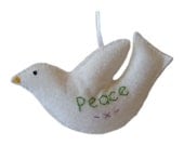 White Peace Dove Felt Christmas Ornament