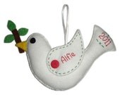 Personalised Felt Dove Christmas Ornament