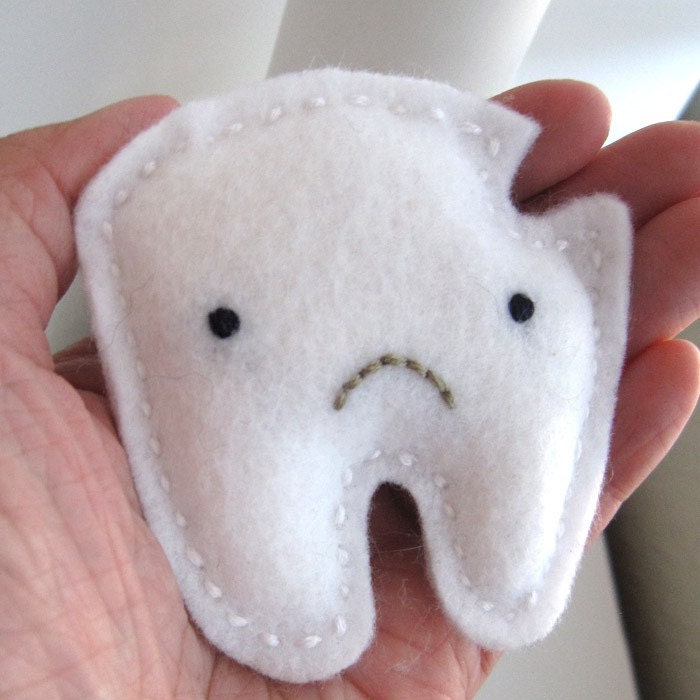 Mr. Sad Tooth Pocket Pillow