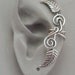 Sterling Leaf EAR CUFF - TENDRILS - Silver Spiral Handcrafted Ear Wrap Earwear