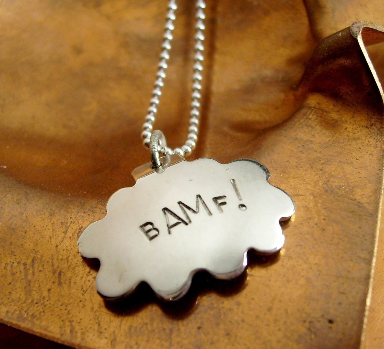 bAMf - Comic Book Charm Nightcrawler Necklace on 18 inch sterling silver ball chain
