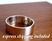 EXPRESS Shipping Included: Custom Secret Promise Ring - One personalized sterling silver ring - block letter font