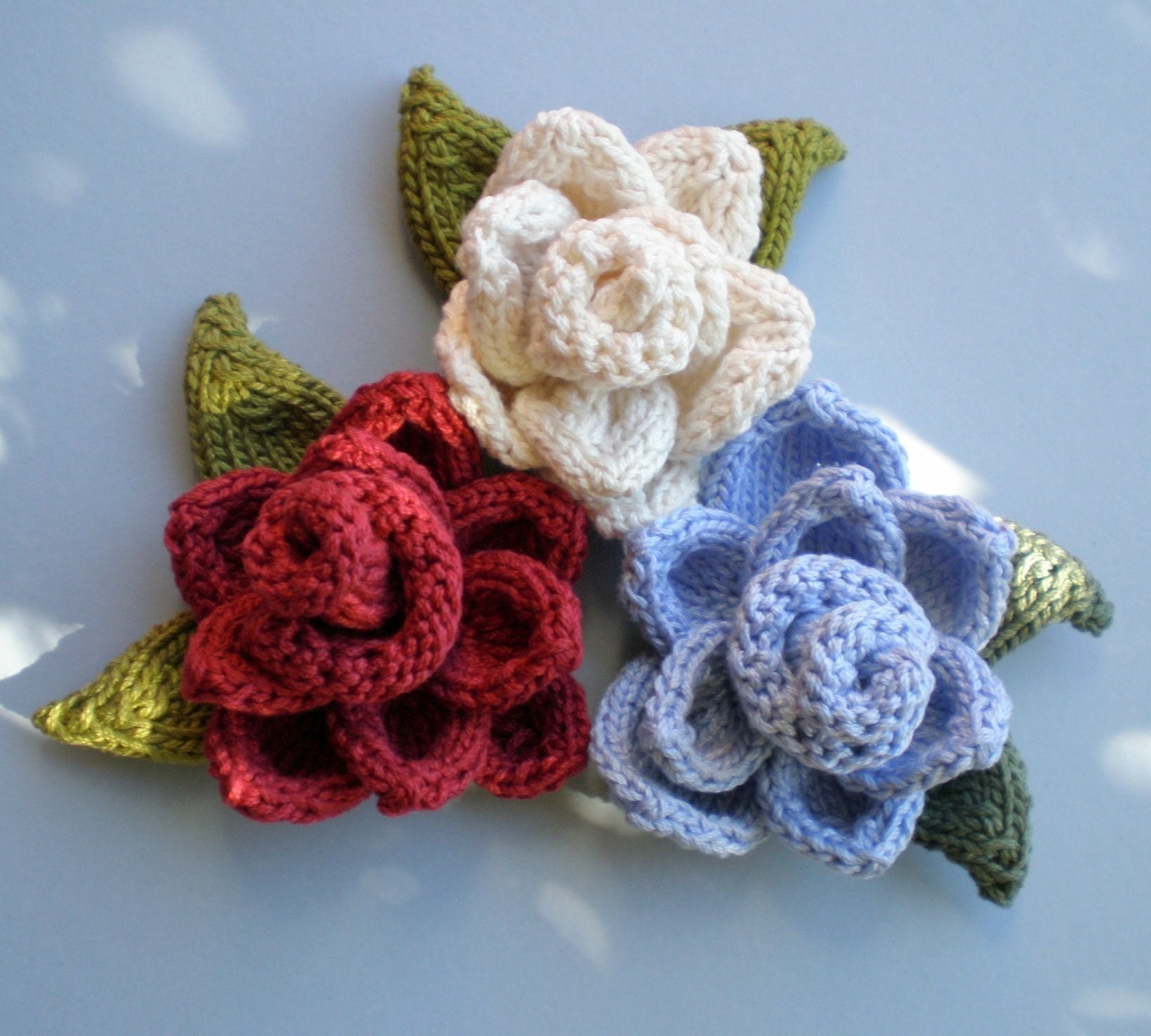 PDF Knitting Pattern - Rose Knit Flower