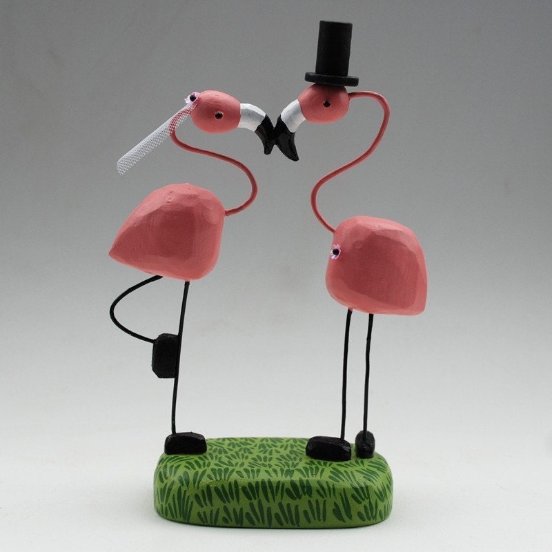 Bride and Groom Flamingos