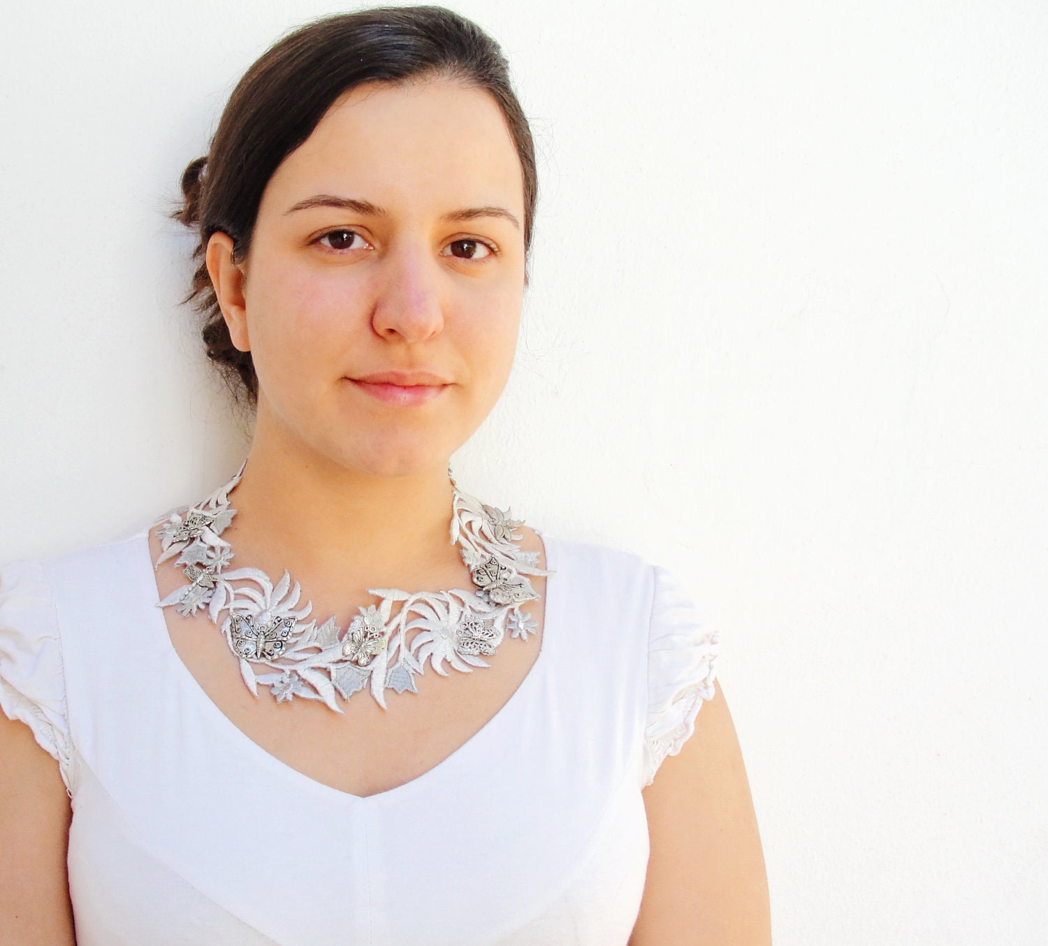 Butterfly Garden Lace Necklace