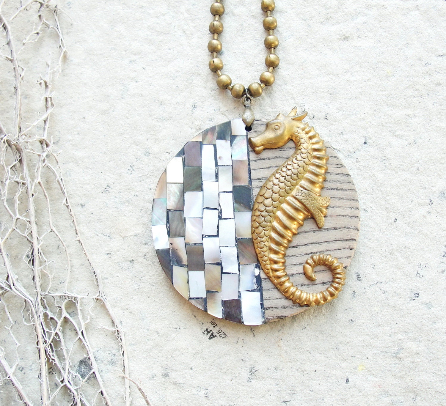 Seahorse Love Necklace and Earrings - Beach Jewelry