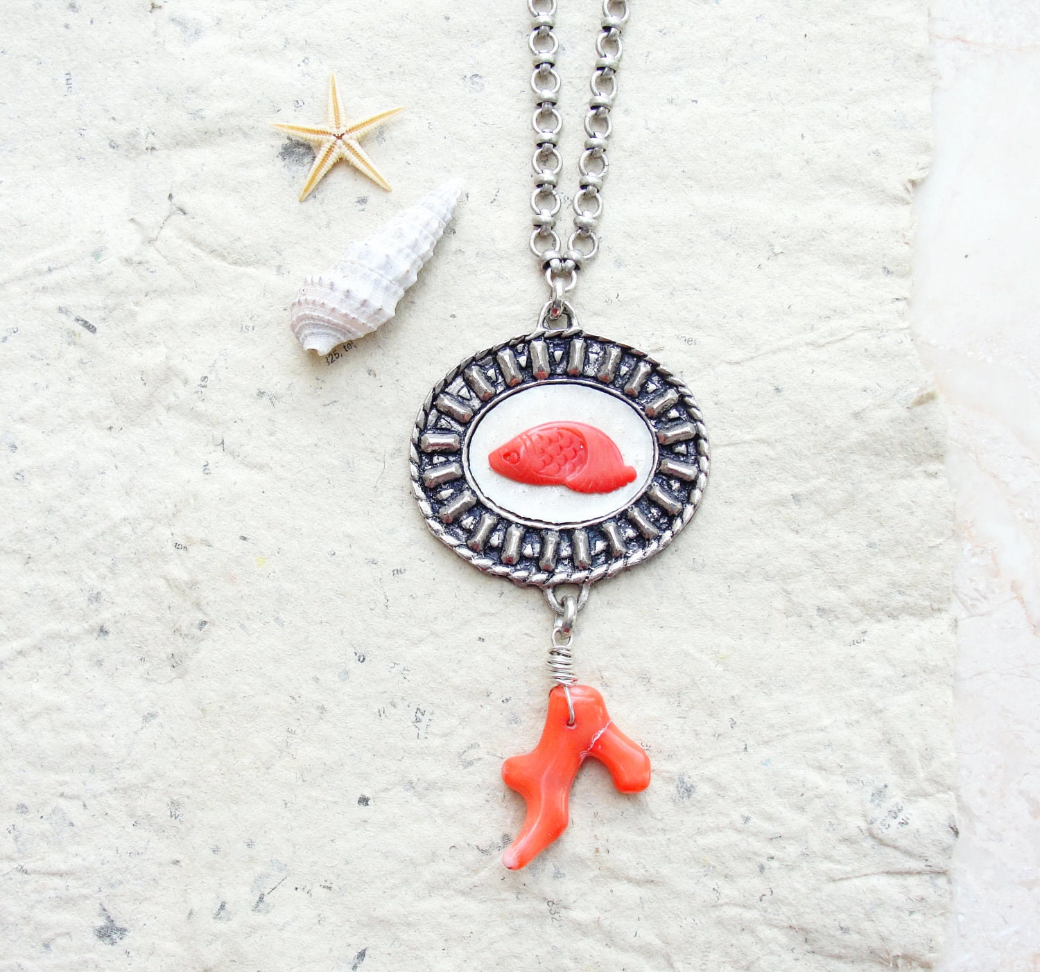 Sea Treasure Collection - Coral Fish Necklace