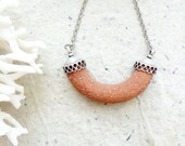 Beach Pottery Necklace- Terracota and Metal - Sea Treasure Collection